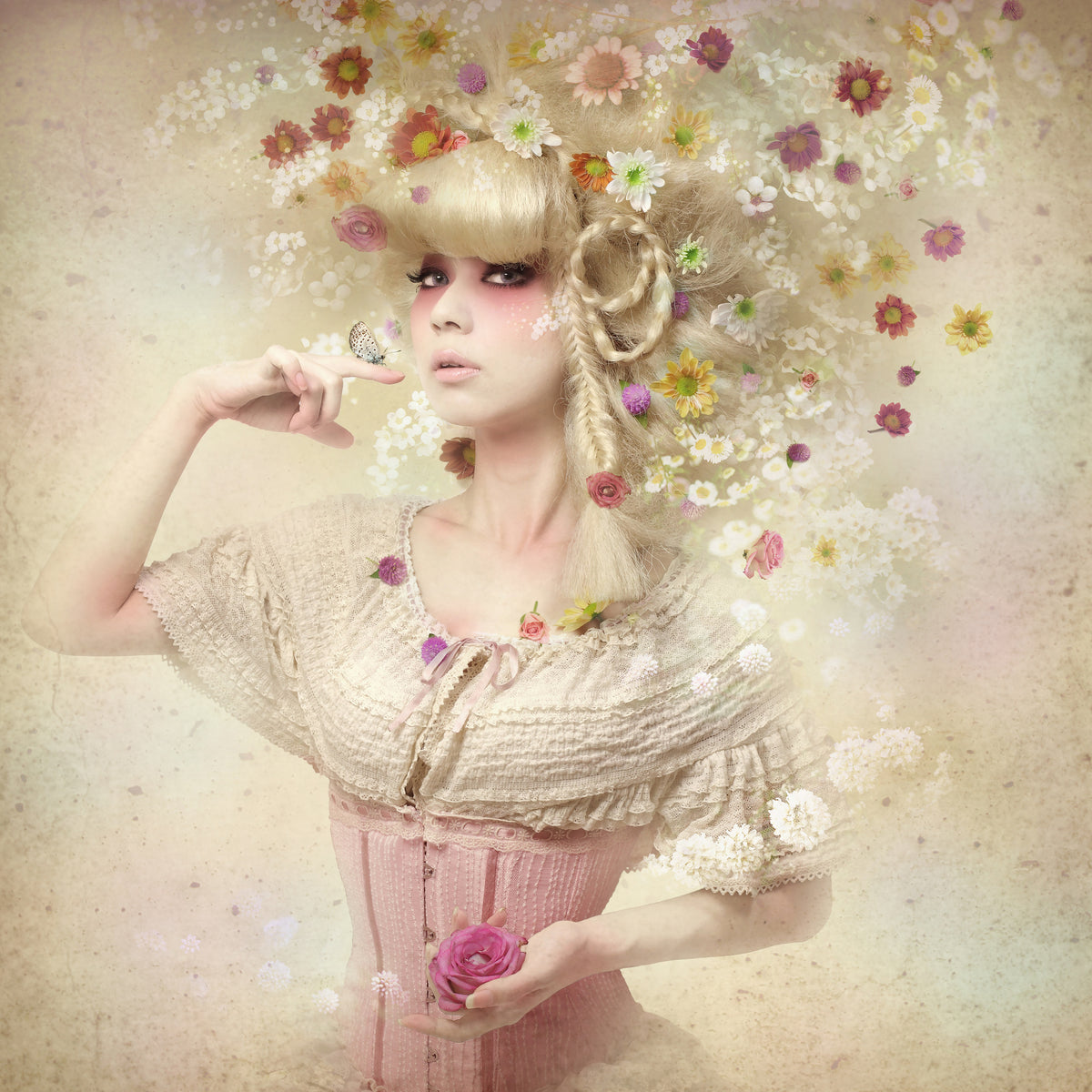 4-piece-canvas-print-girl-of-the-flower-garden-ii