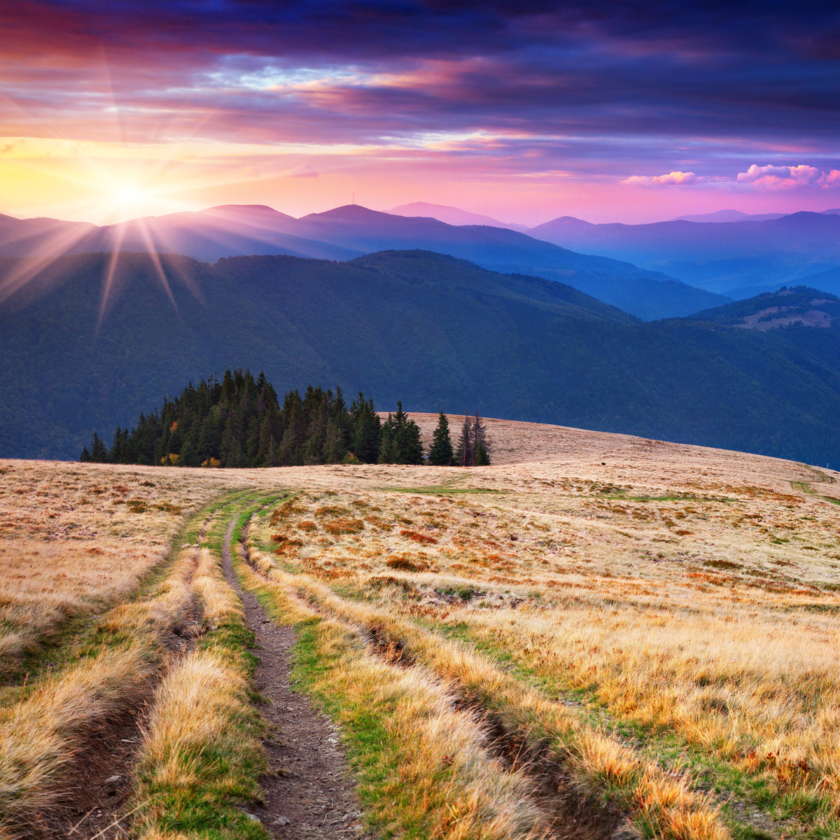 4-piece-canvas-print-sunset-in-the-mountain-scenery