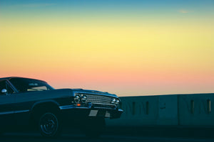 acrylic-print-vintage-car-in-the-evening-light