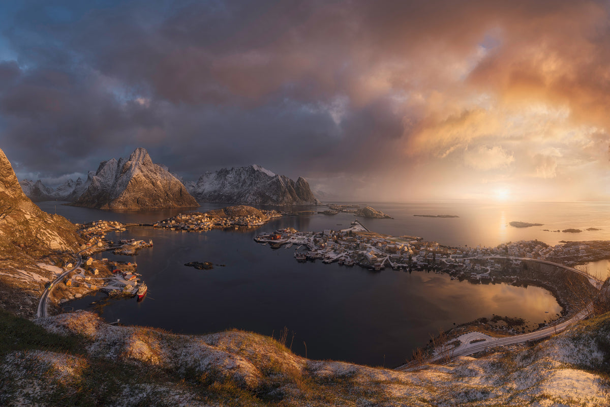 3-piece-acrylic-print-sunrise-over-reine