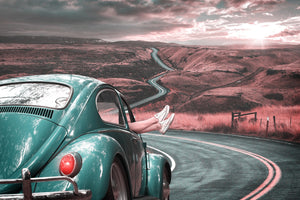 3-piece-aluminium-print-on-the-road-with-the-classic-car