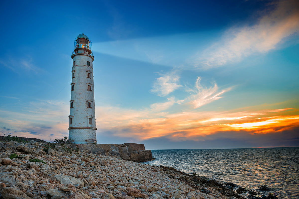 acrylic-print-sunset-at-the-lighthouse