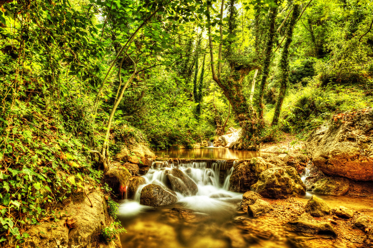 modern-3-piece-acrylic-print-waterfall-in-the-forest