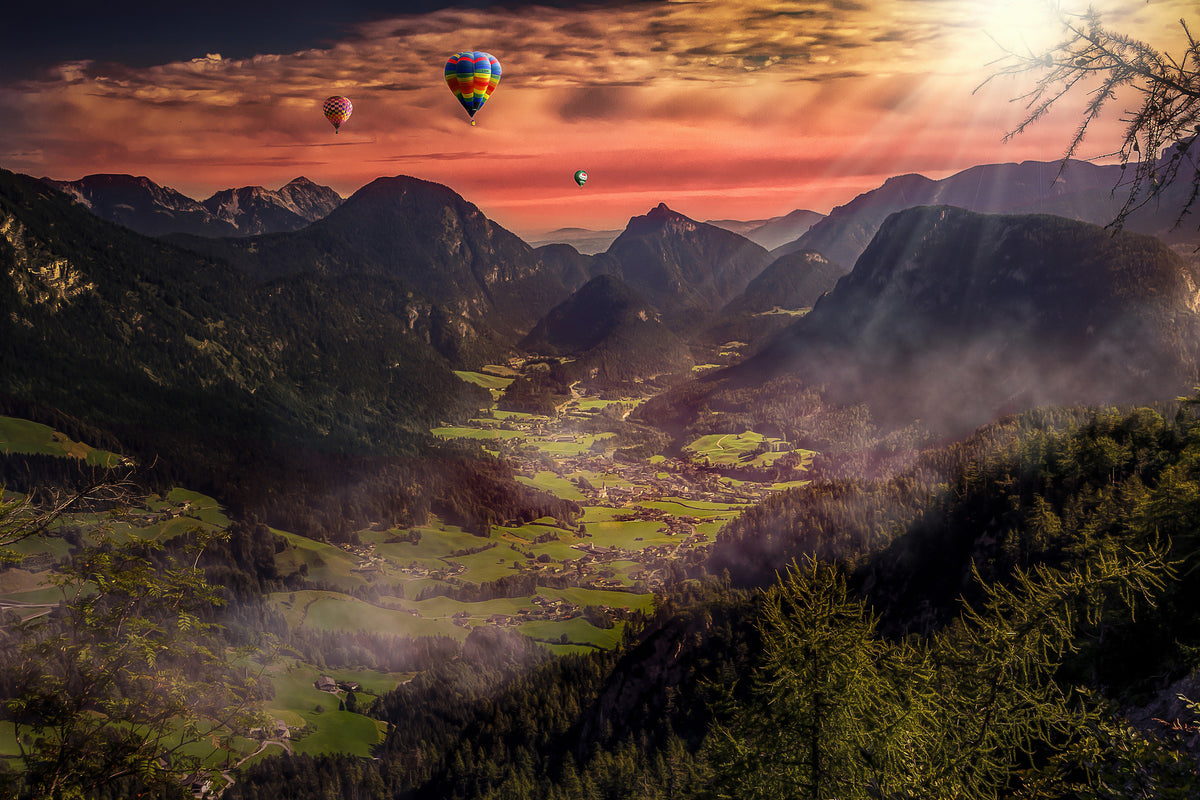 acrylic-print-hot-air-balloons-in-the-sunset