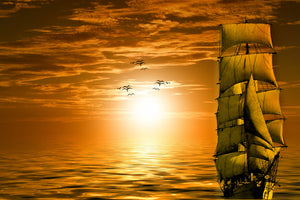 acrylic-print-sailing-ship-in-the-sunset