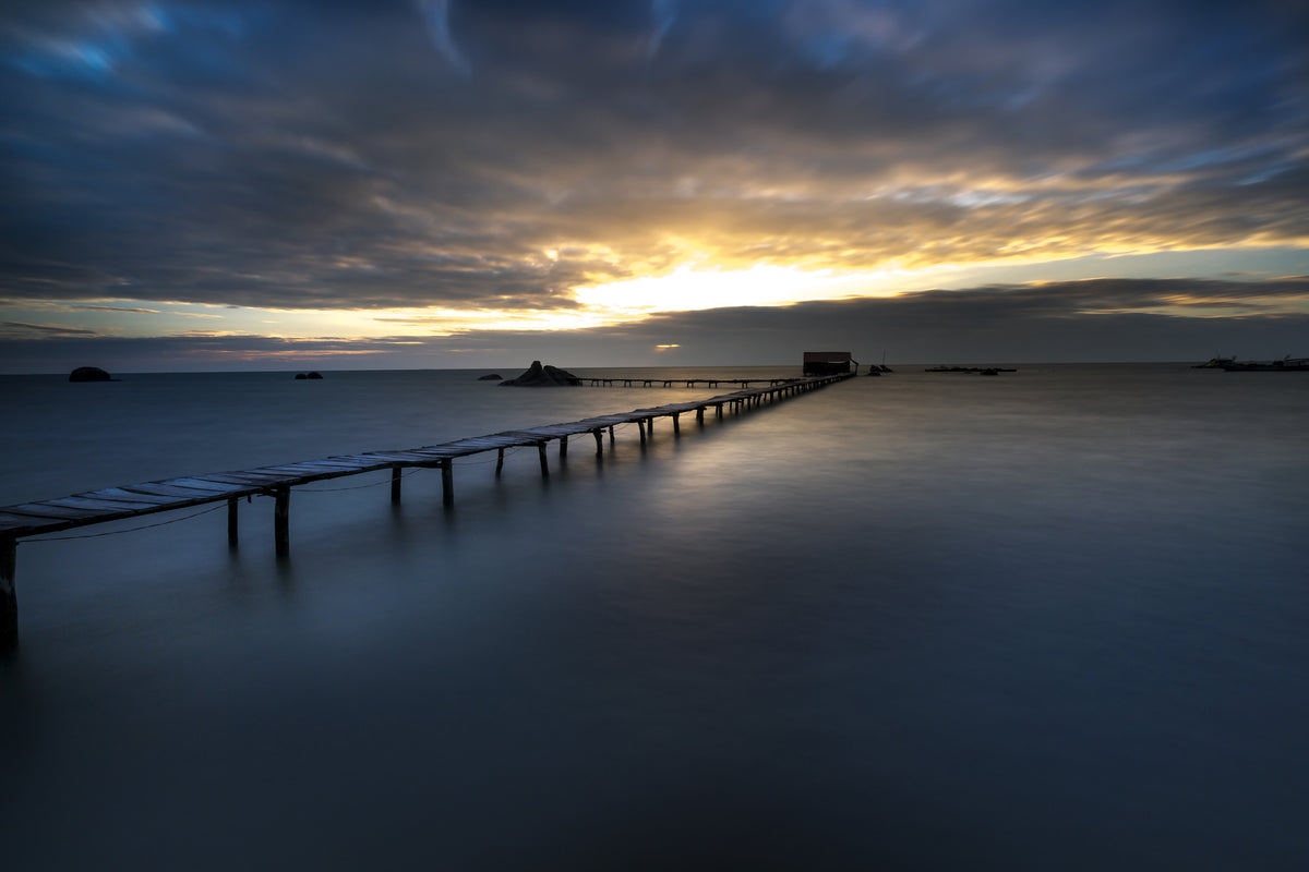 3-piece-aluminium-print-evening-mood-on-the-long-jetty