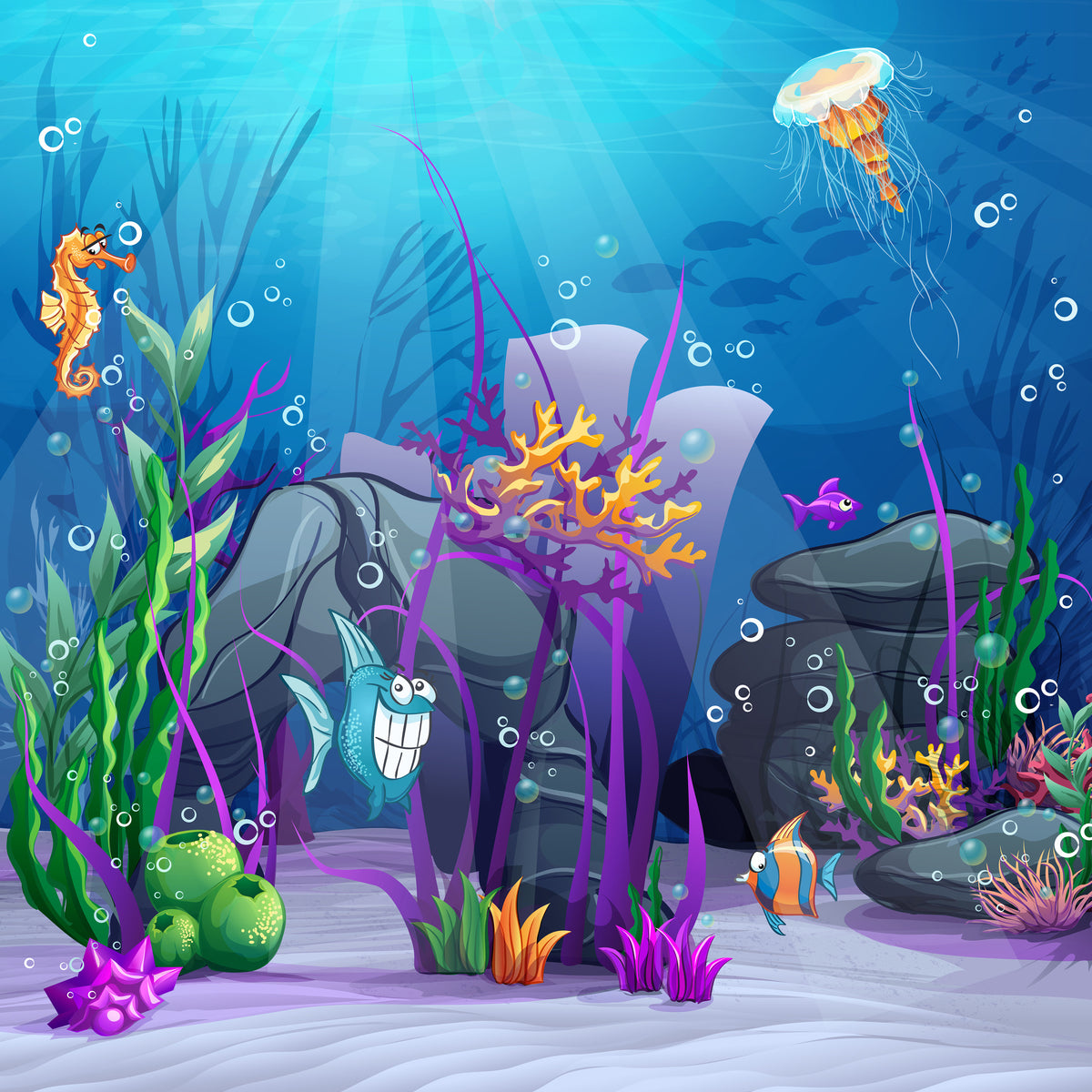 9-piece-acrylic-print-underwater-treasure-hunt