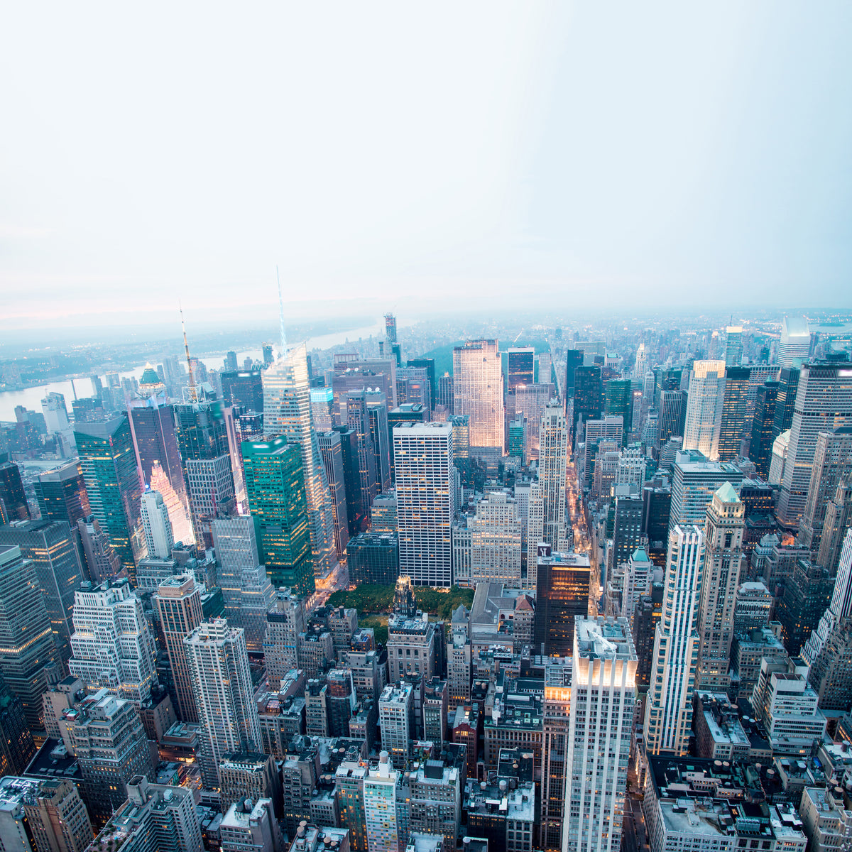 9-piece-aluminium-print-skyline-manhattan-at-dusk