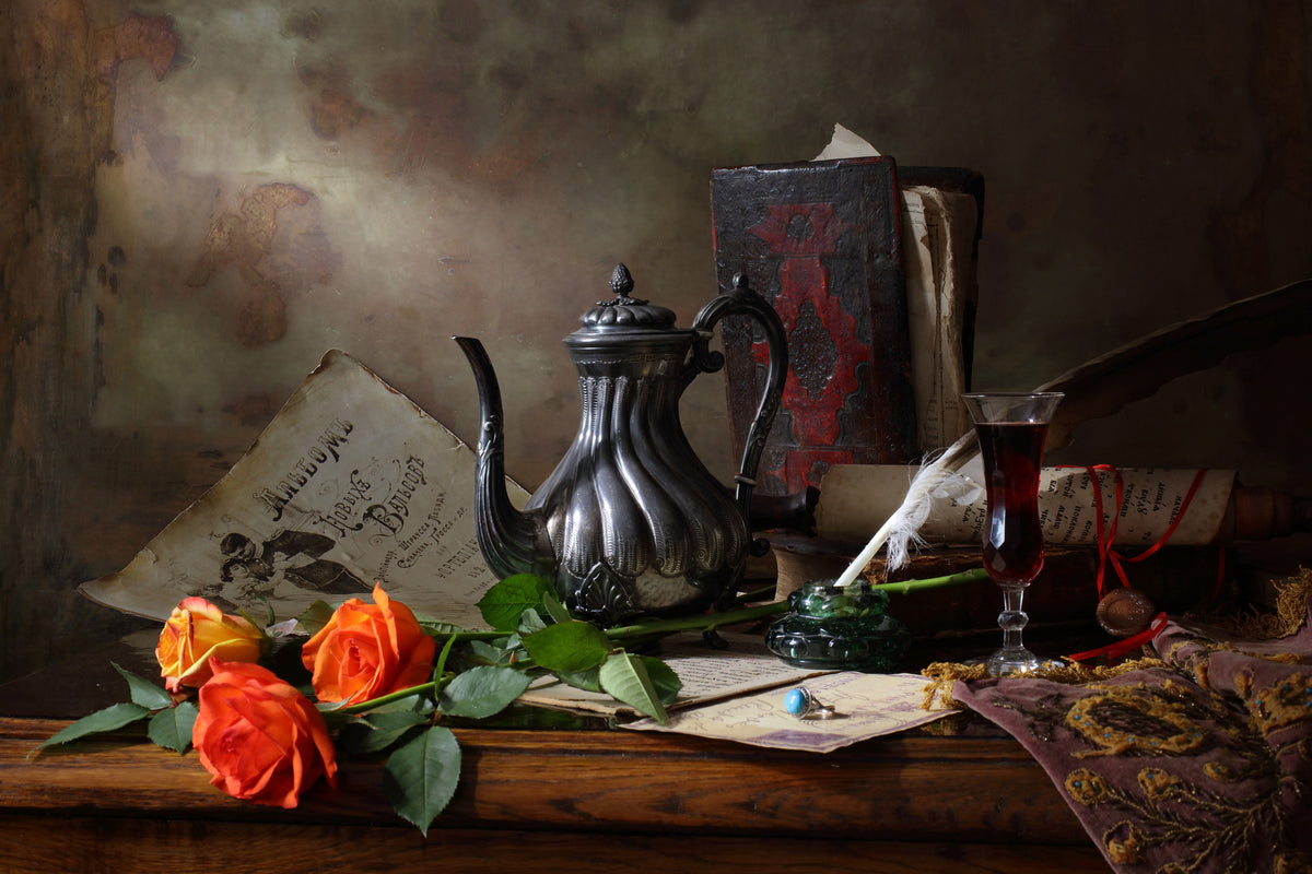 acrylic-print-still-life-with-teapot-and-roses