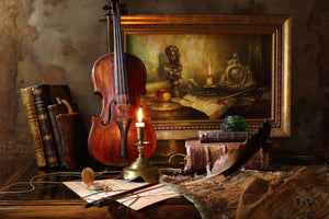 acrylic-print-still-life-with-violin-and-painting-ii