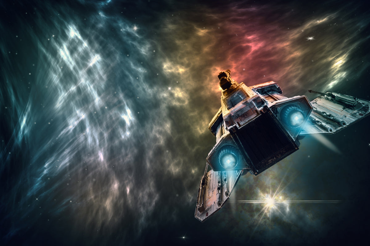 3-piece-aluminium-print-on-the-way-with-the-spaceship
